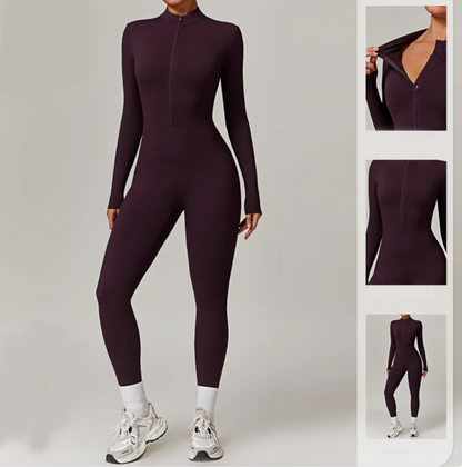 Women's Warm Zipper Yoga Jumpsuit